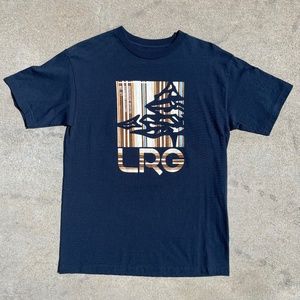 LRG Lifted Research Group Medium Dark Blue Cotton Graphic Tee